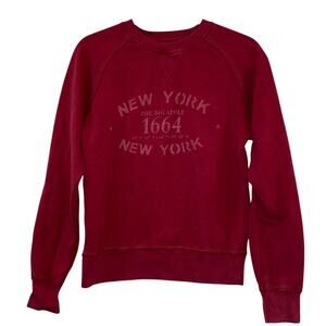 Camp‎ David New York 1664 Red Distressed Sweatshirt Small
